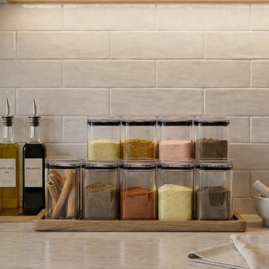 12-Pieces acrylic spices containers
