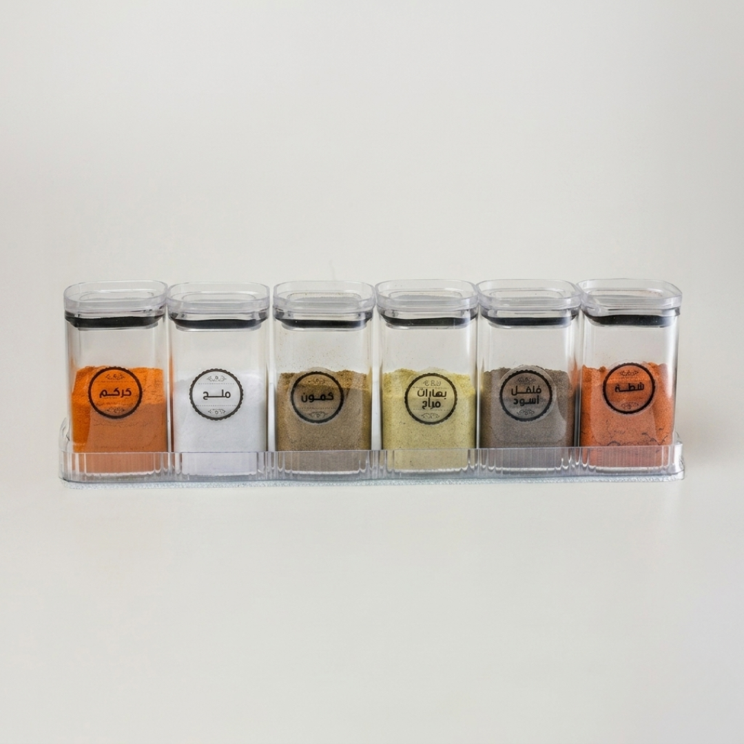 6-Piece Spice Containers with Stand
