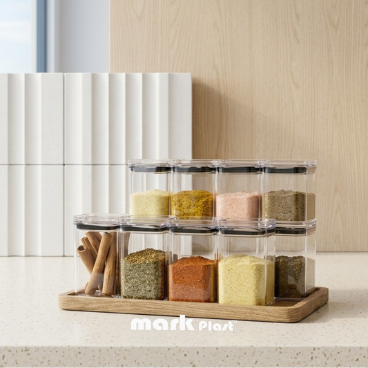 12-Pieces acrylic spices containers