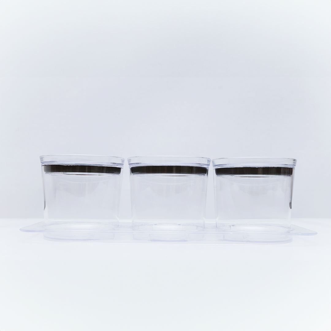 3-Piece Acrylic Spice and Food Containers with Rack