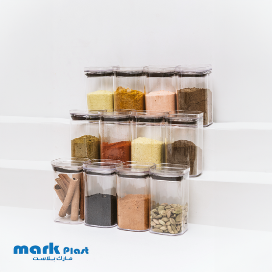 12-Pieces acrylic spices containers