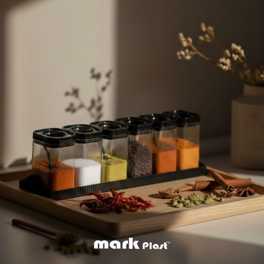 6-Piece Self-spoon Spice Containers with Stand