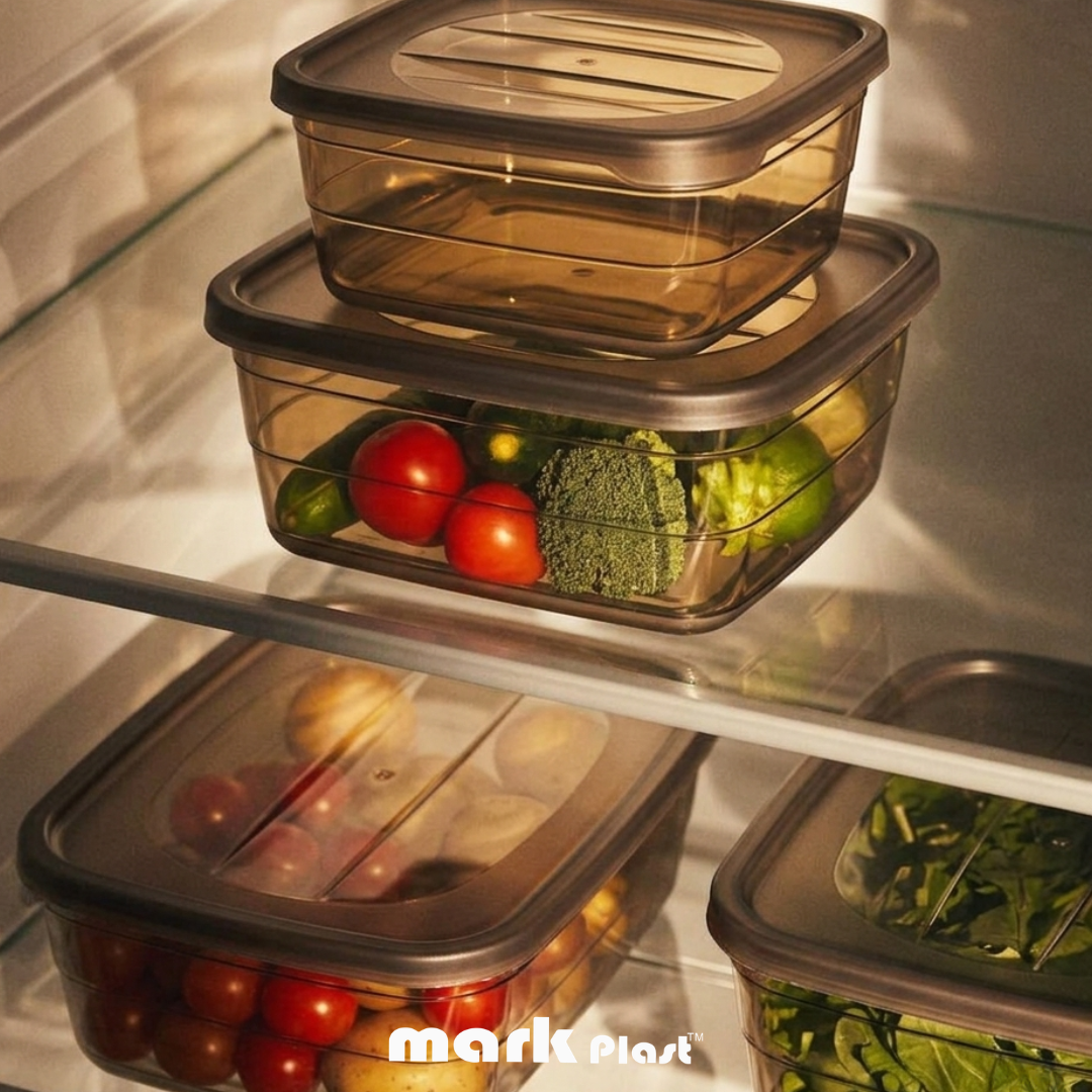 All Black Trend fridge containers (Set 3 Pieces)