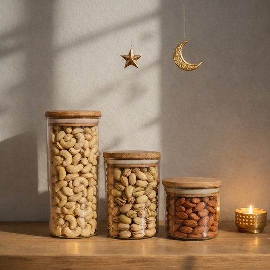 طقم خزين طعام بغطا خشب