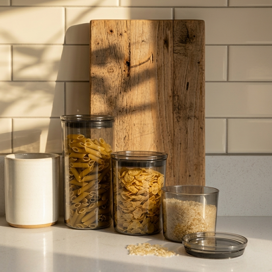 Rounded Acrylic Food Storages Container Plastic lid (Set 3 Pieces)
