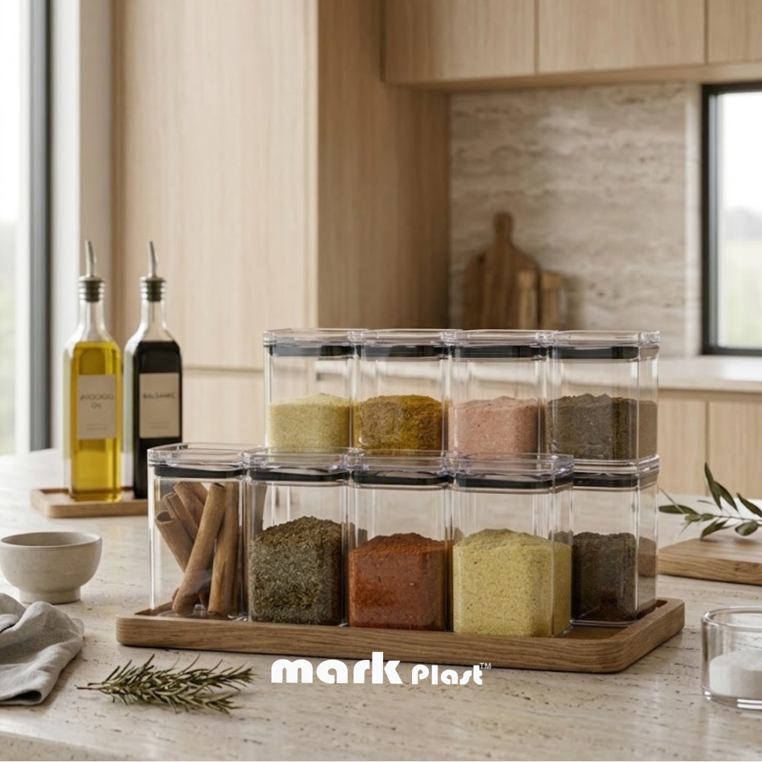 12-Pieces acrylic spices containers
